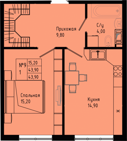 1-комнатная квартира