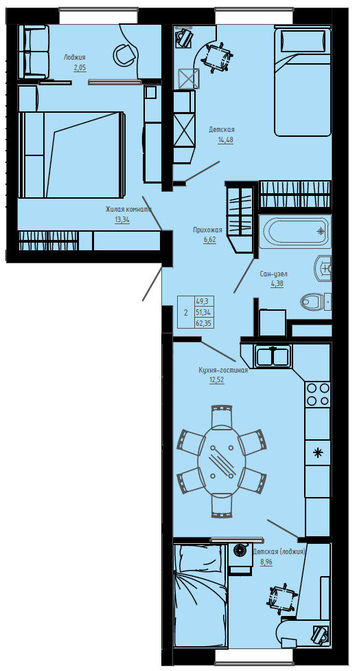 План квартиры №C2-1