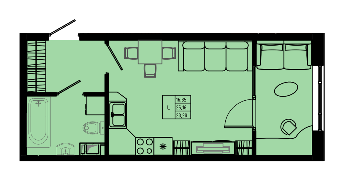 План квартиры №C4''-15