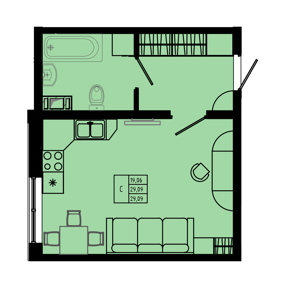 План квартиры №C4''-16