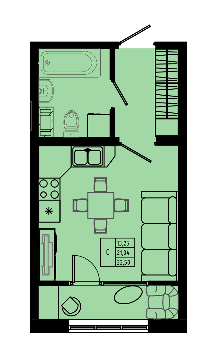 План квартиры №C4''-64