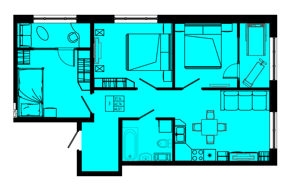 План квартиры №C4''-49