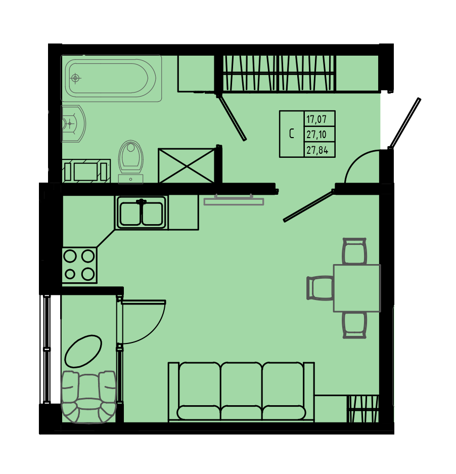 План квартиры №C4''-61