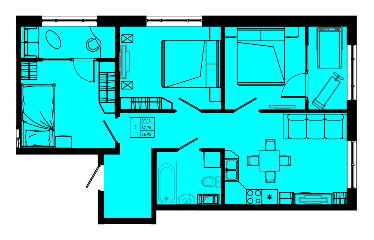 План квартиры №C4''-40