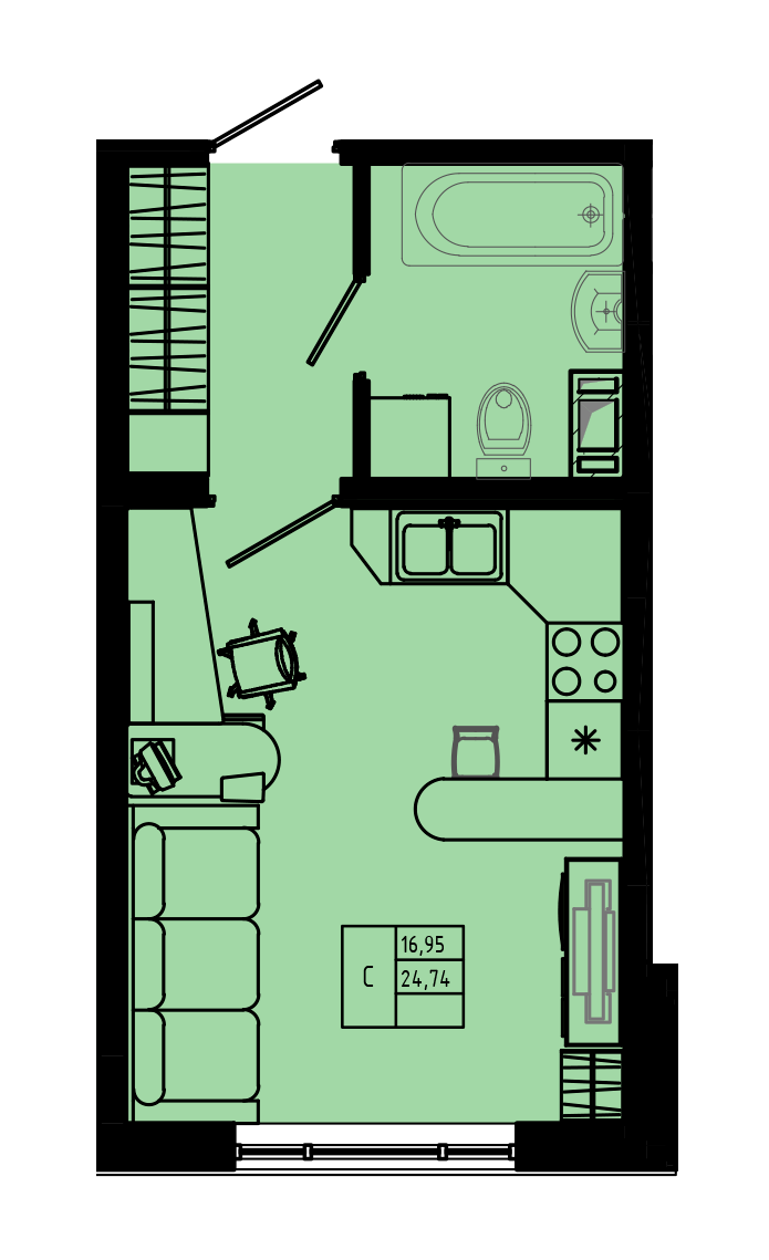 План квартиры №C4''-36