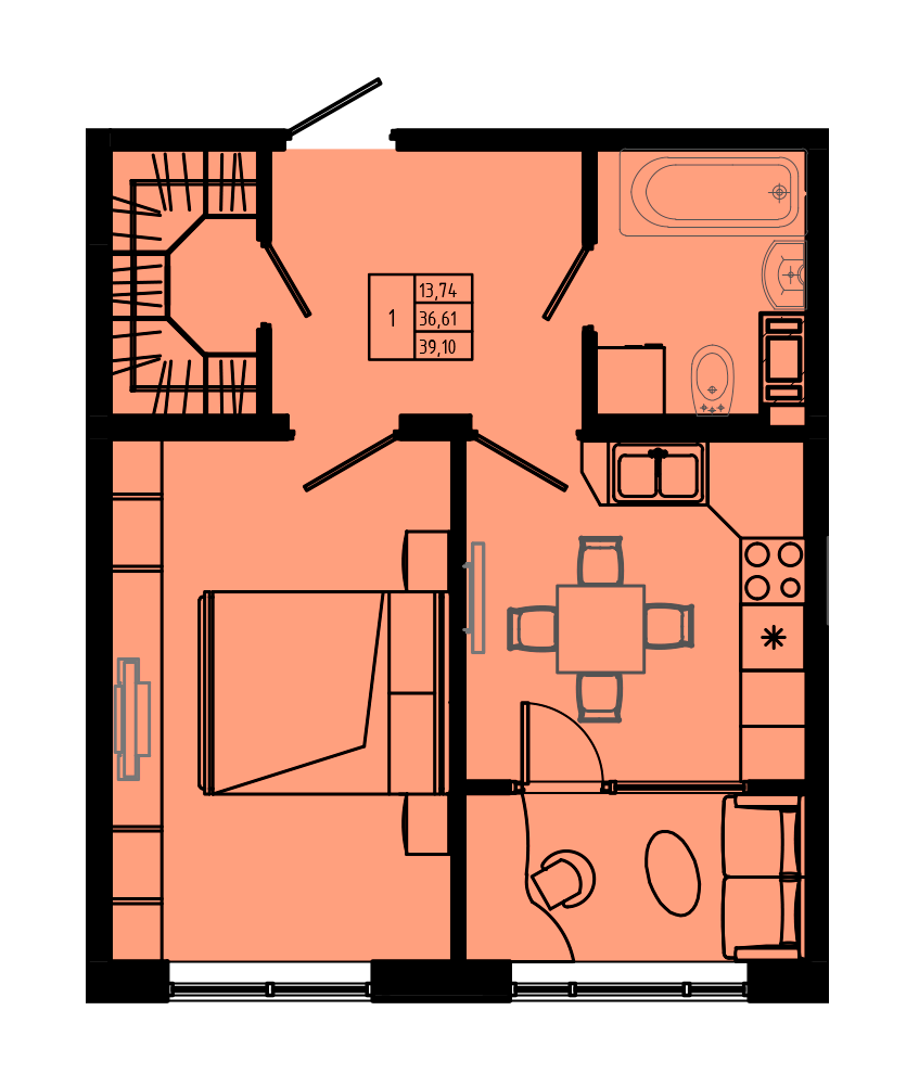 План квартиры №C3''-1
