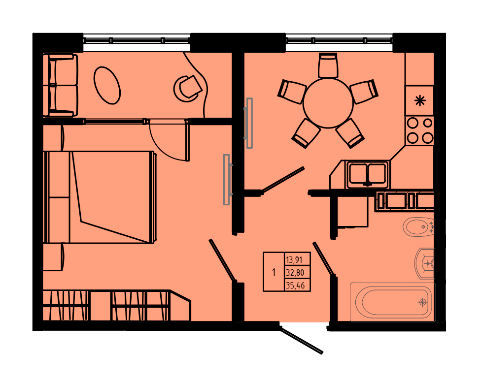 План квартиры №C3''-5