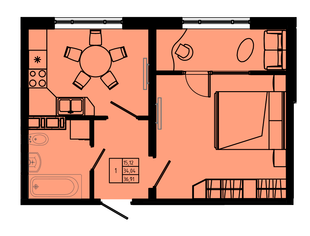 План квартиры №C3''-6