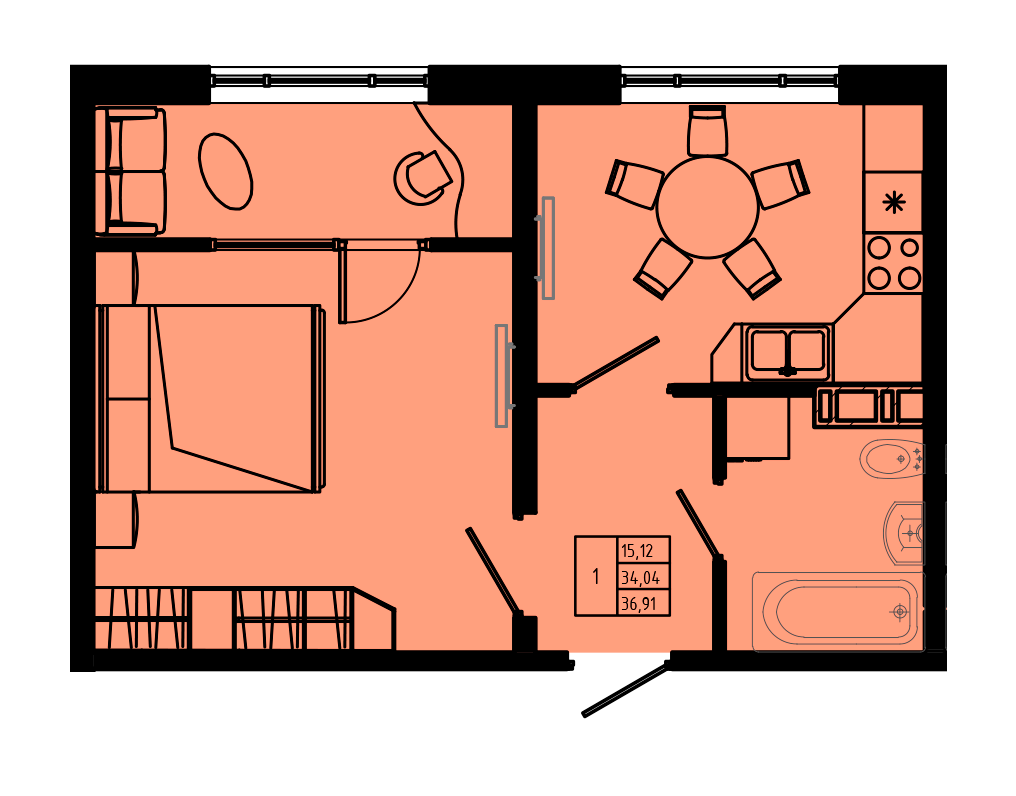 План квартиры №C3''-7