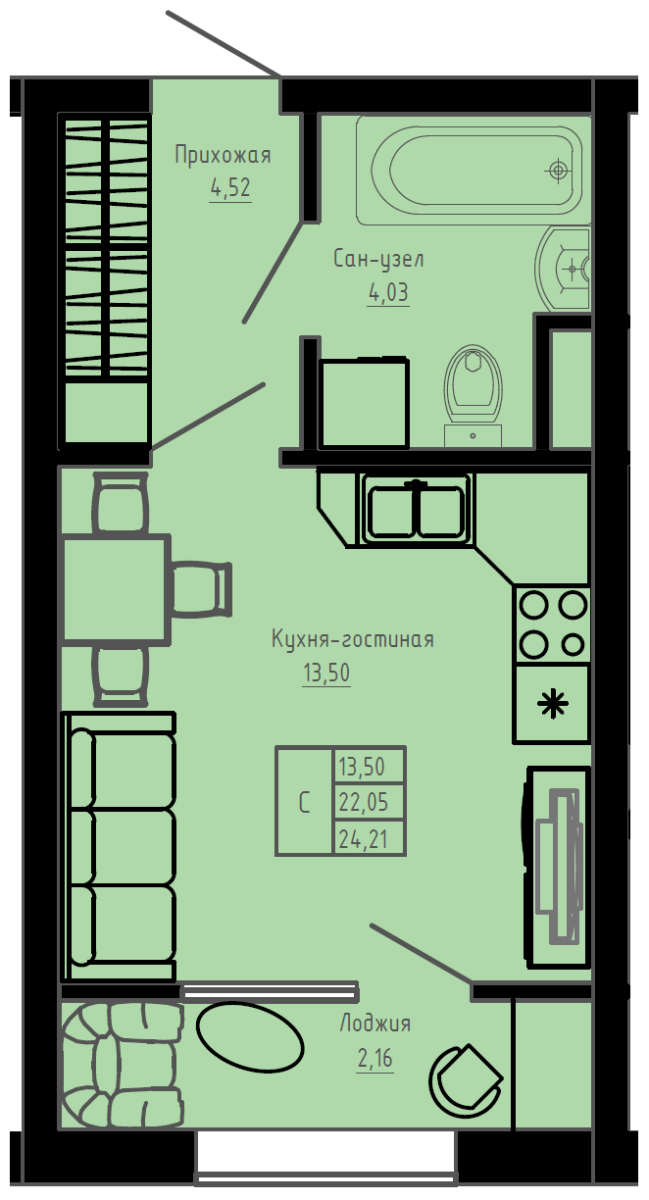 План квартиры №C2-34
