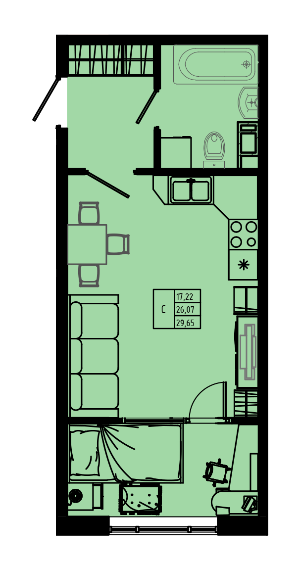 План квартиры №C3''-9