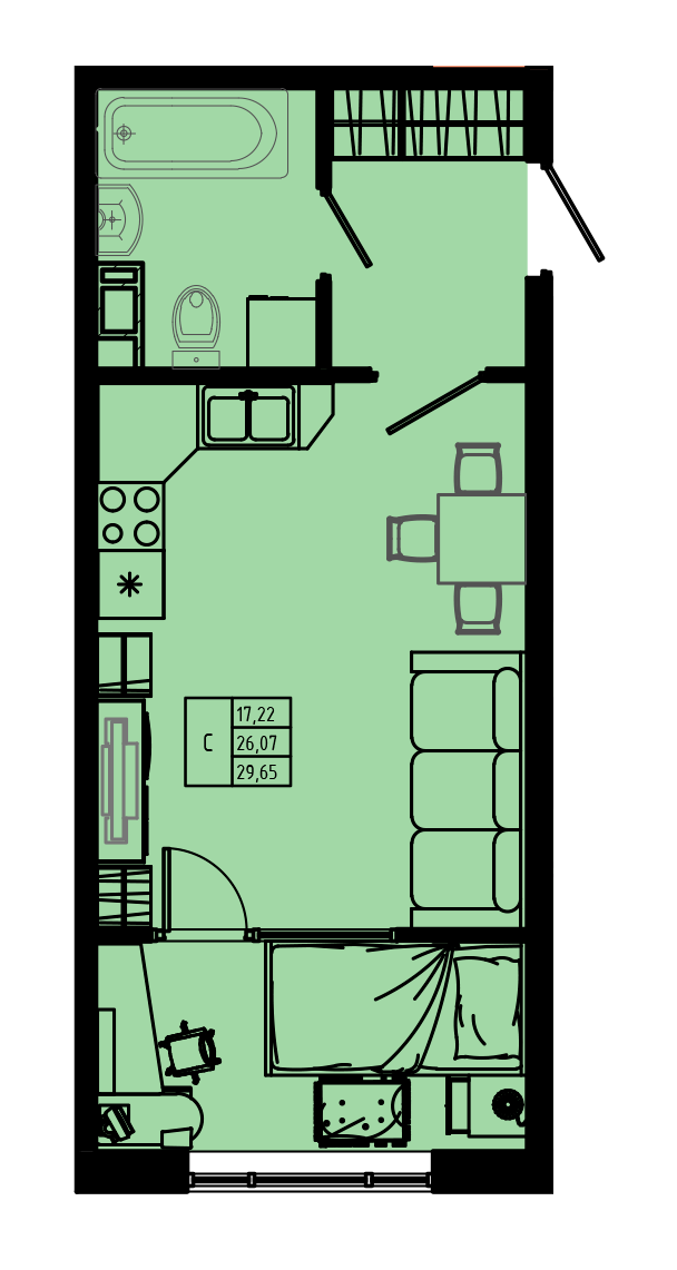 План квартиры №C3''-56
