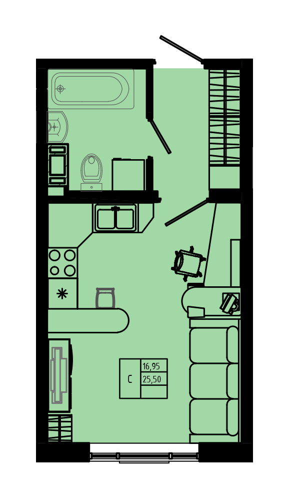 План квартиры №C3''-62