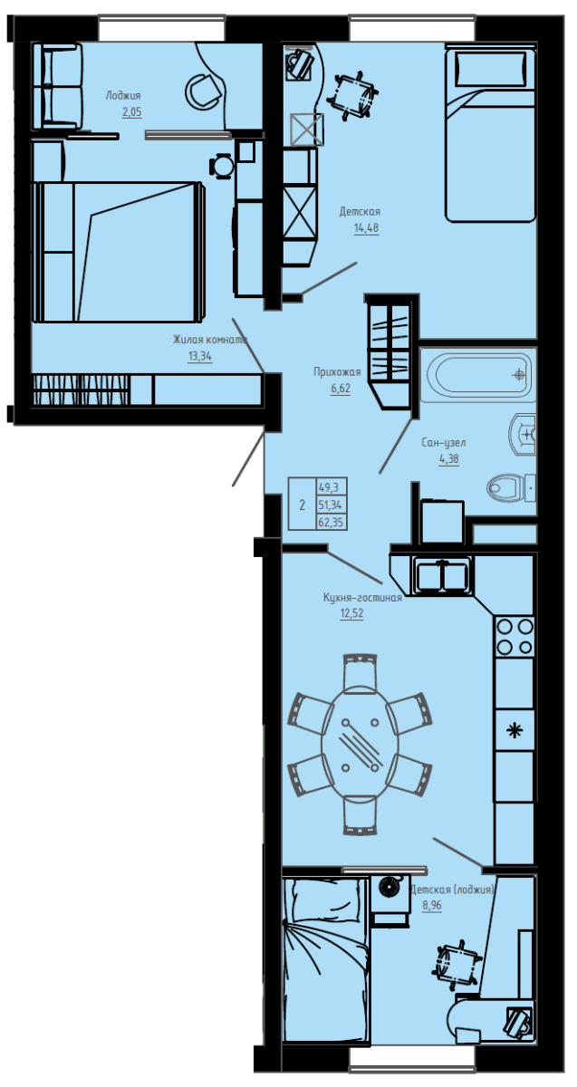 План квартиры №C2-36