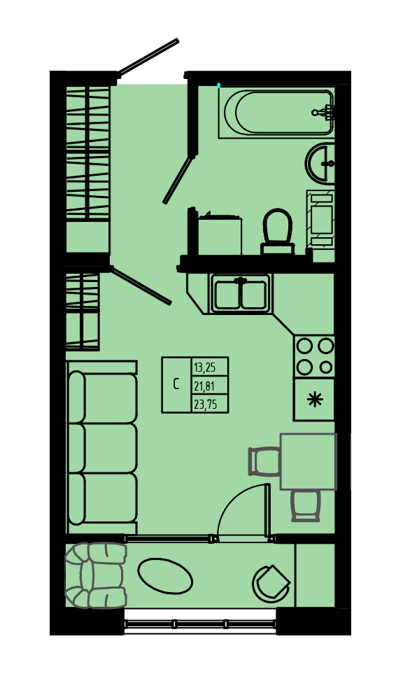 План квартиры №C3''-68