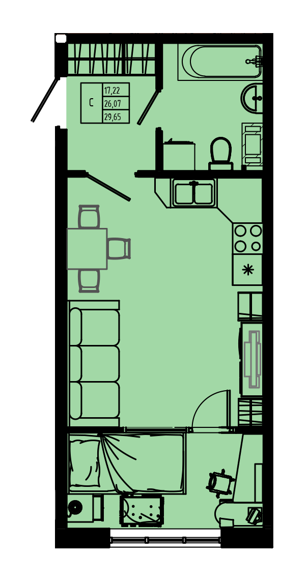 План квартиры №C3''-100