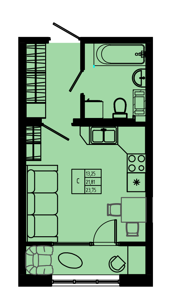 План квартиры №C3''-76