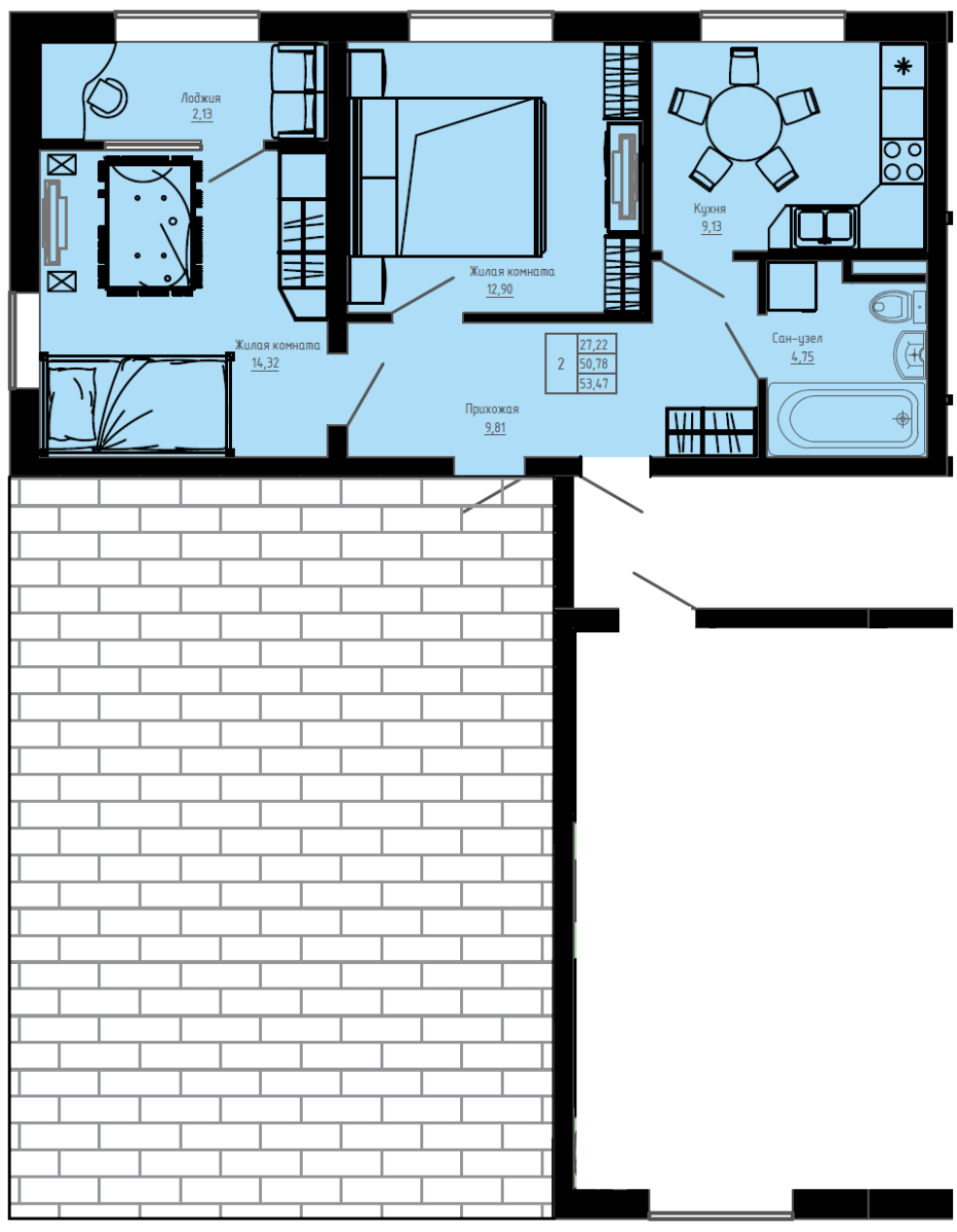 План квартиры №C2-37