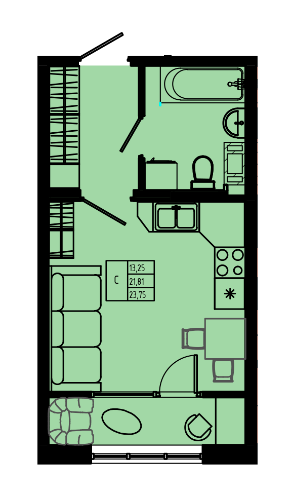 План квартиры №C3''-91