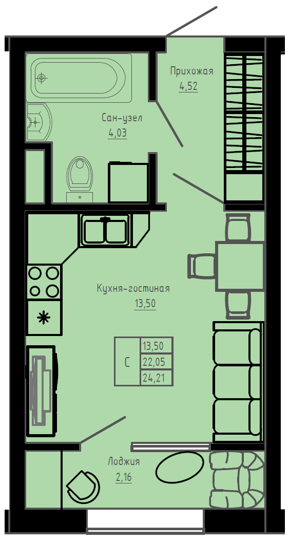 План квартиры №C2-39