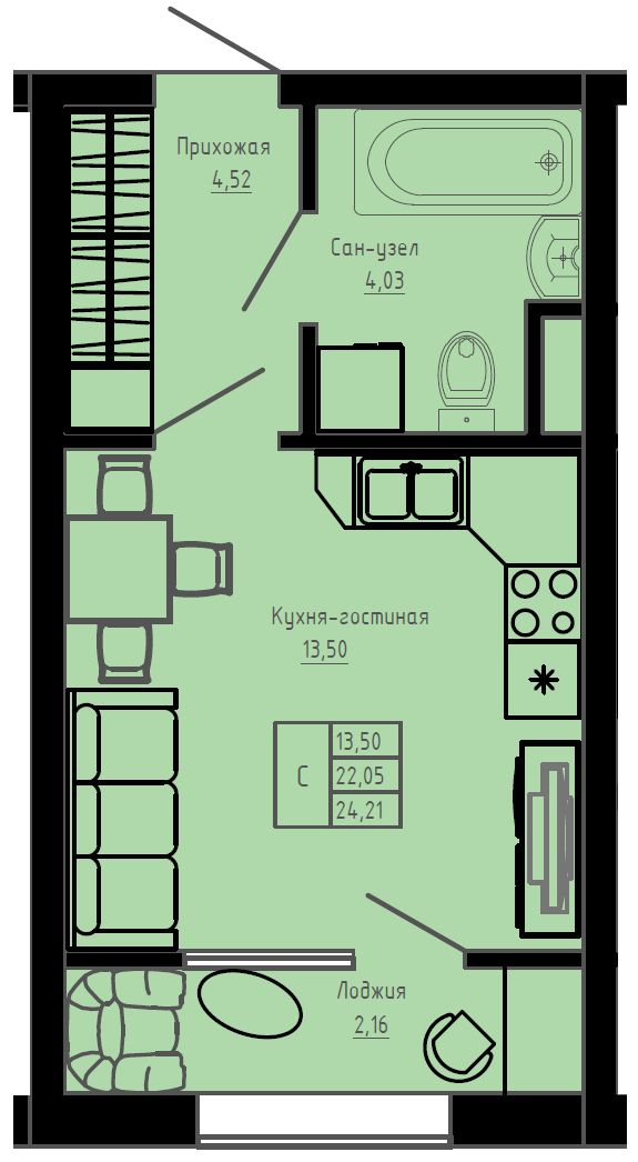 План квартиры №C2-40