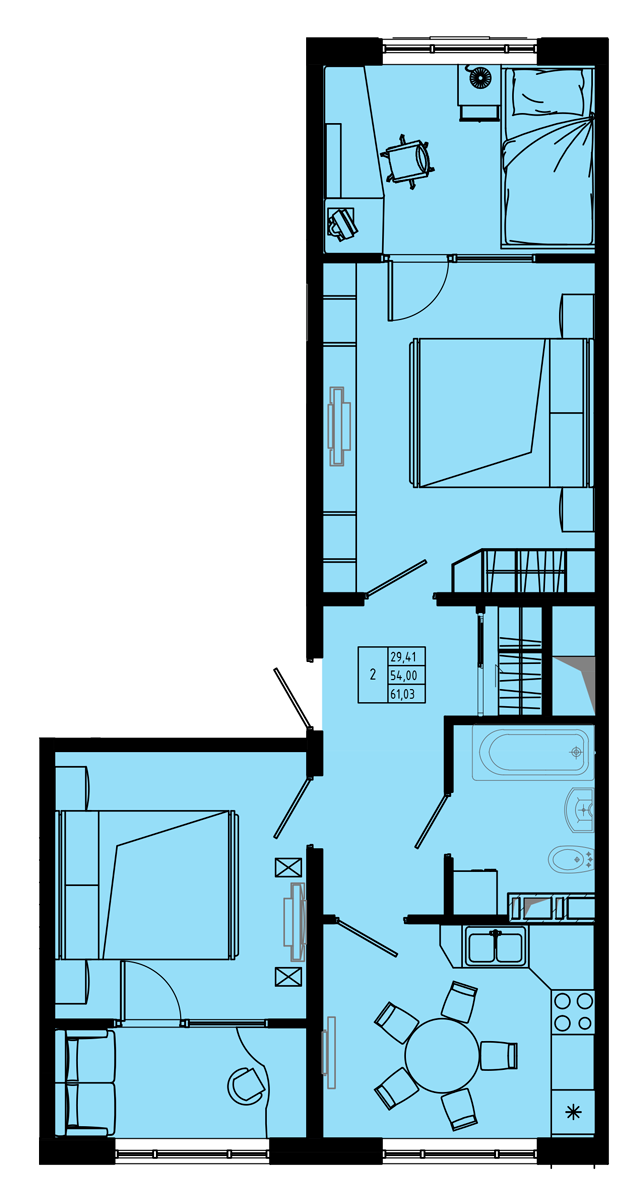 План квартиры №C2.1''-1