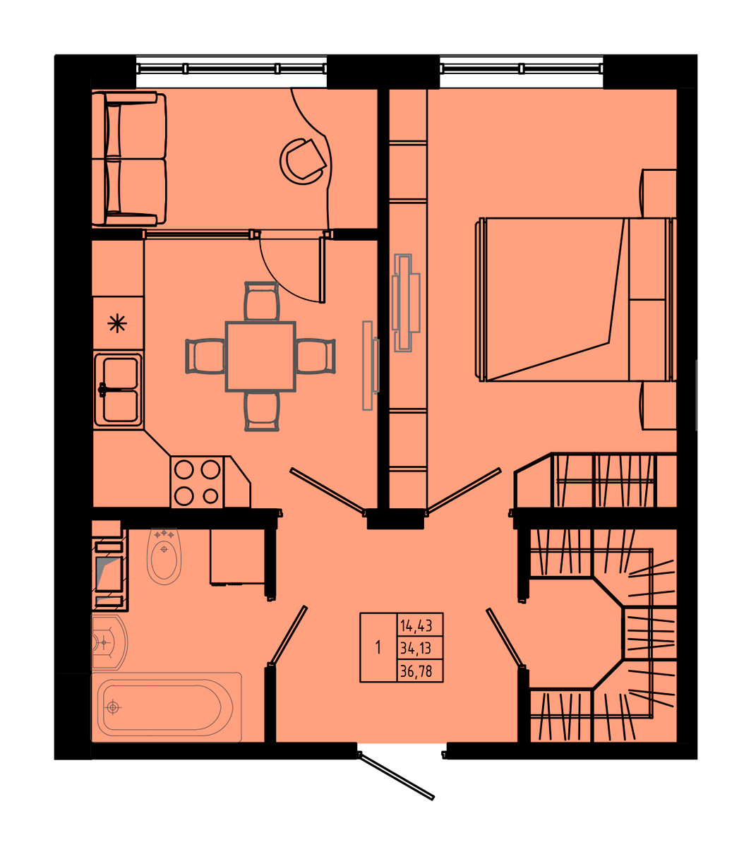 План квартиры №C2.1''-3