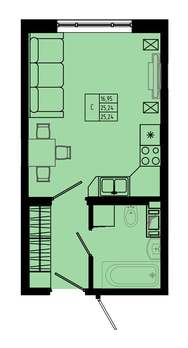 План квартиры №C2.1''-6