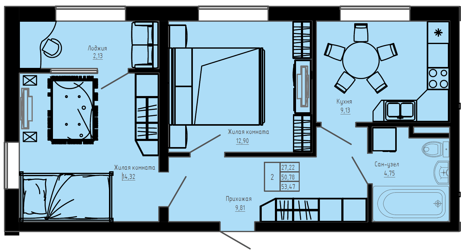 План квартиры №C2-9