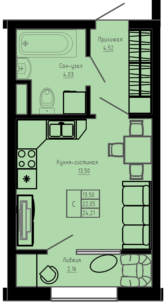 План квартиры №C2-41