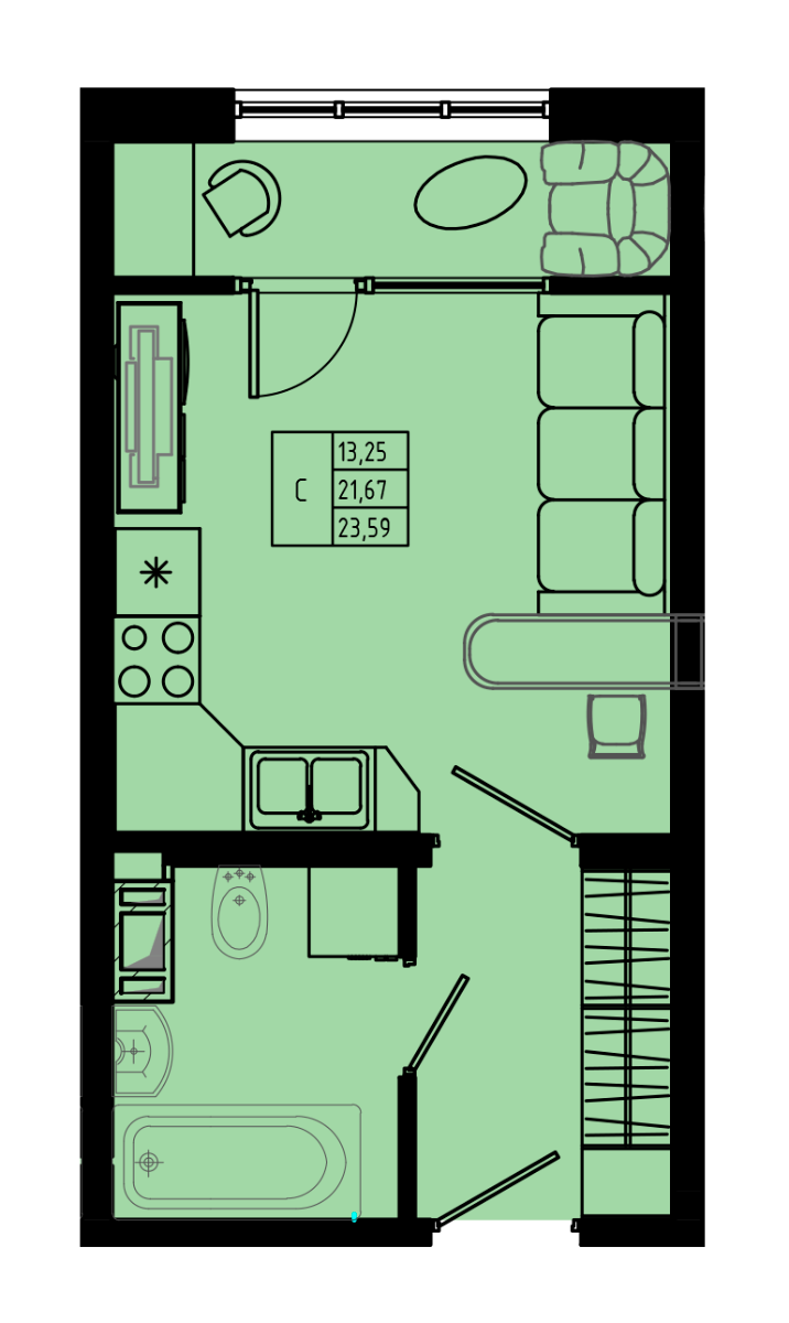 План квартиры №C2.1''-40