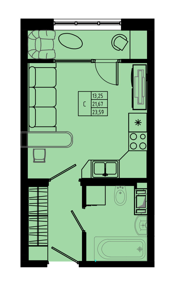 План квартиры №C2.1''-48