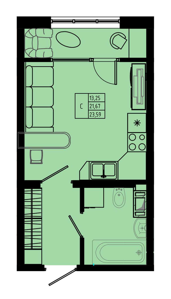 План квартиры №C2.1''-53