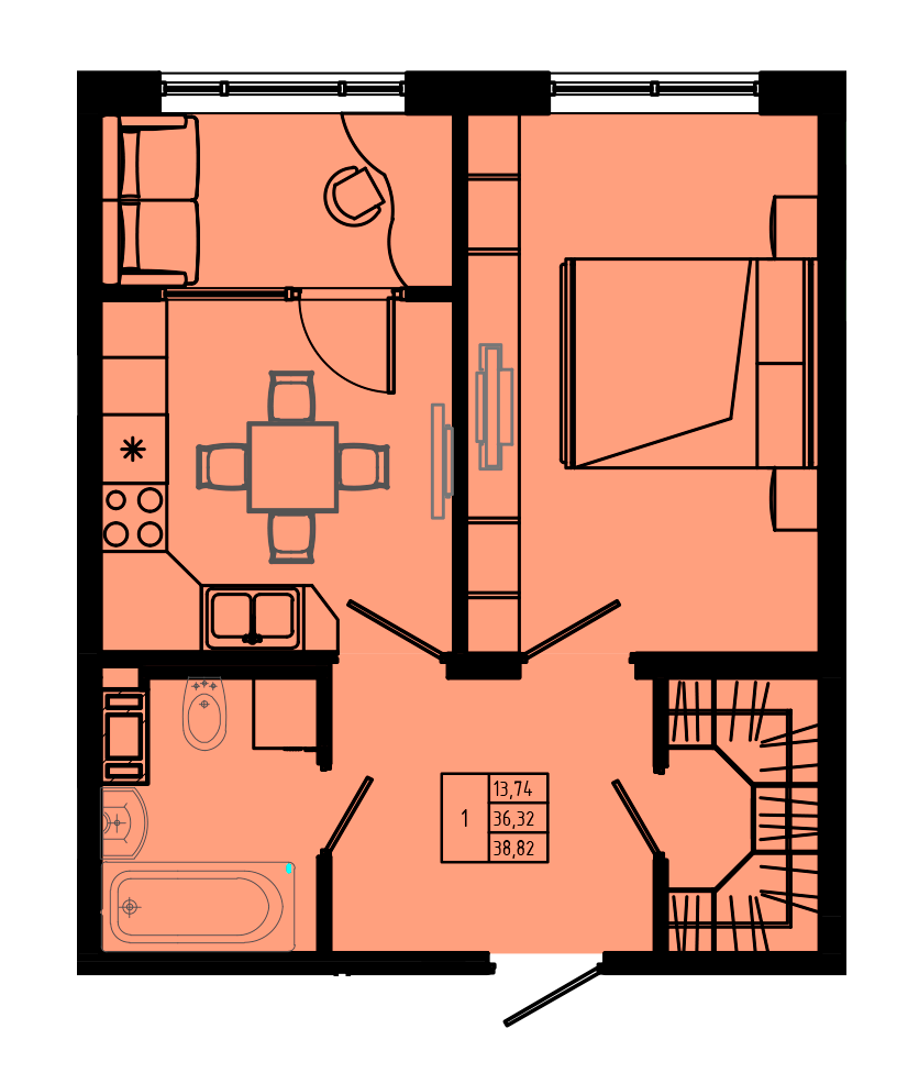 План квартиры №C3-1