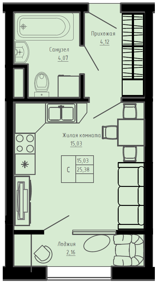 План квартиры №C1-26