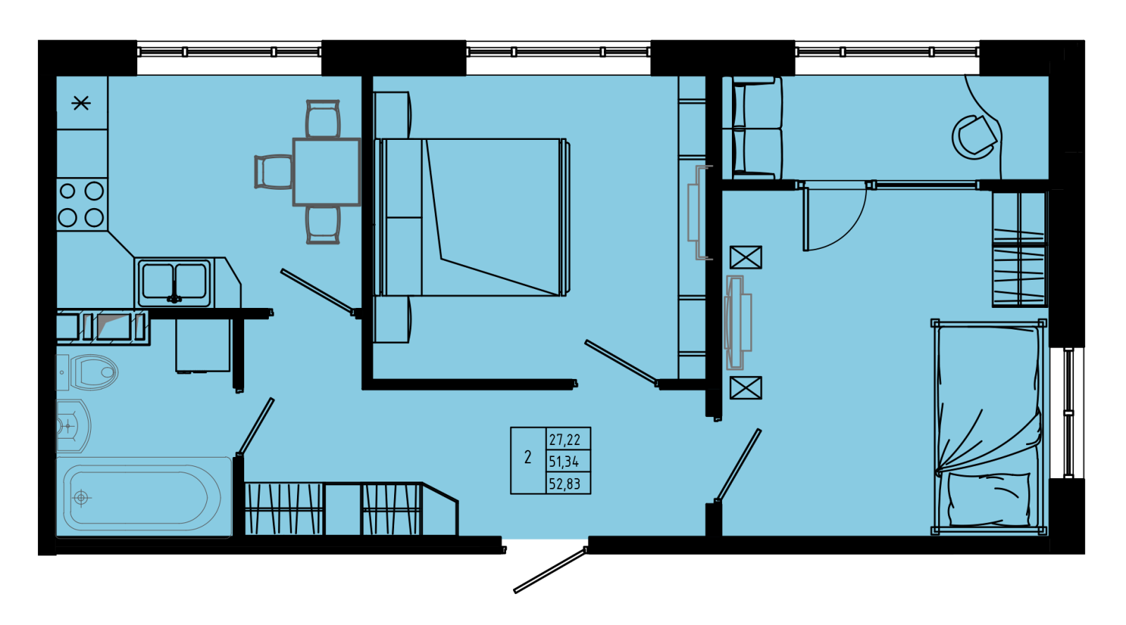 План квартиры №C2''-2