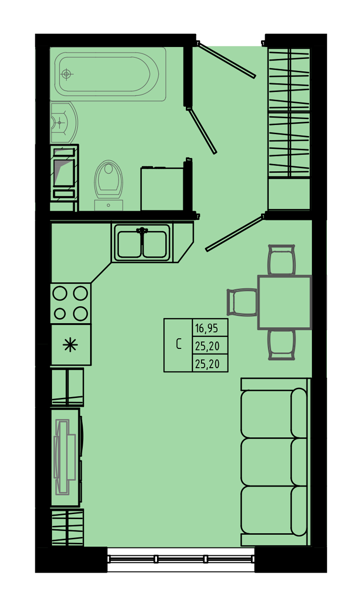 План квартиры №C2''-6