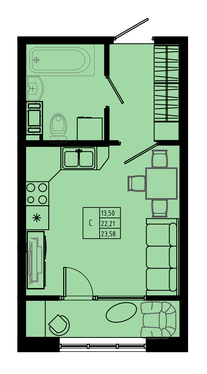 План квартиры №C2''-32