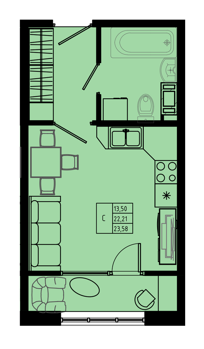 План квартиры №C2''-33