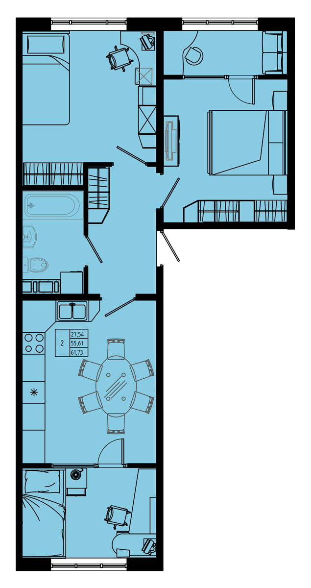 План квартиры №C2''-36