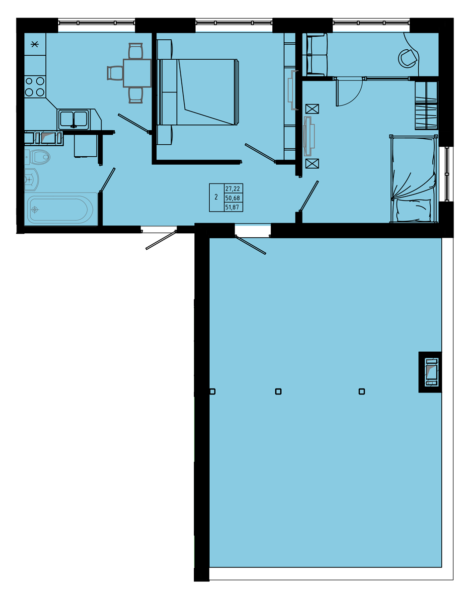 План квартиры №C2''-37