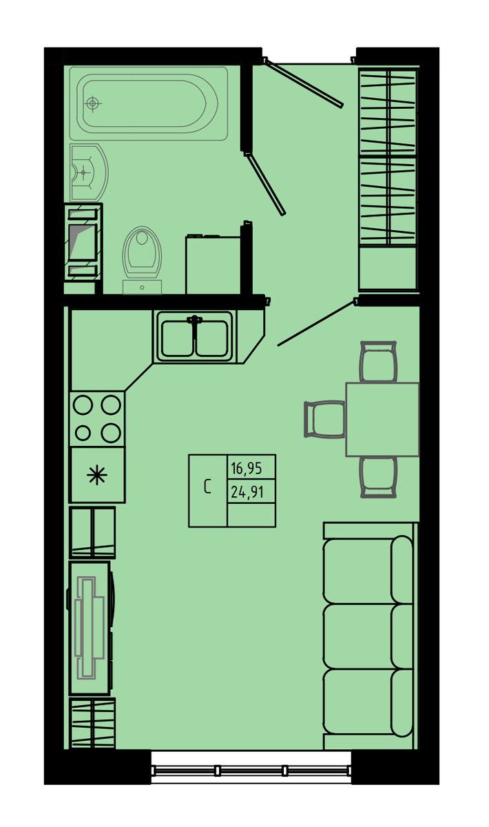 План квартиры №C1''-2