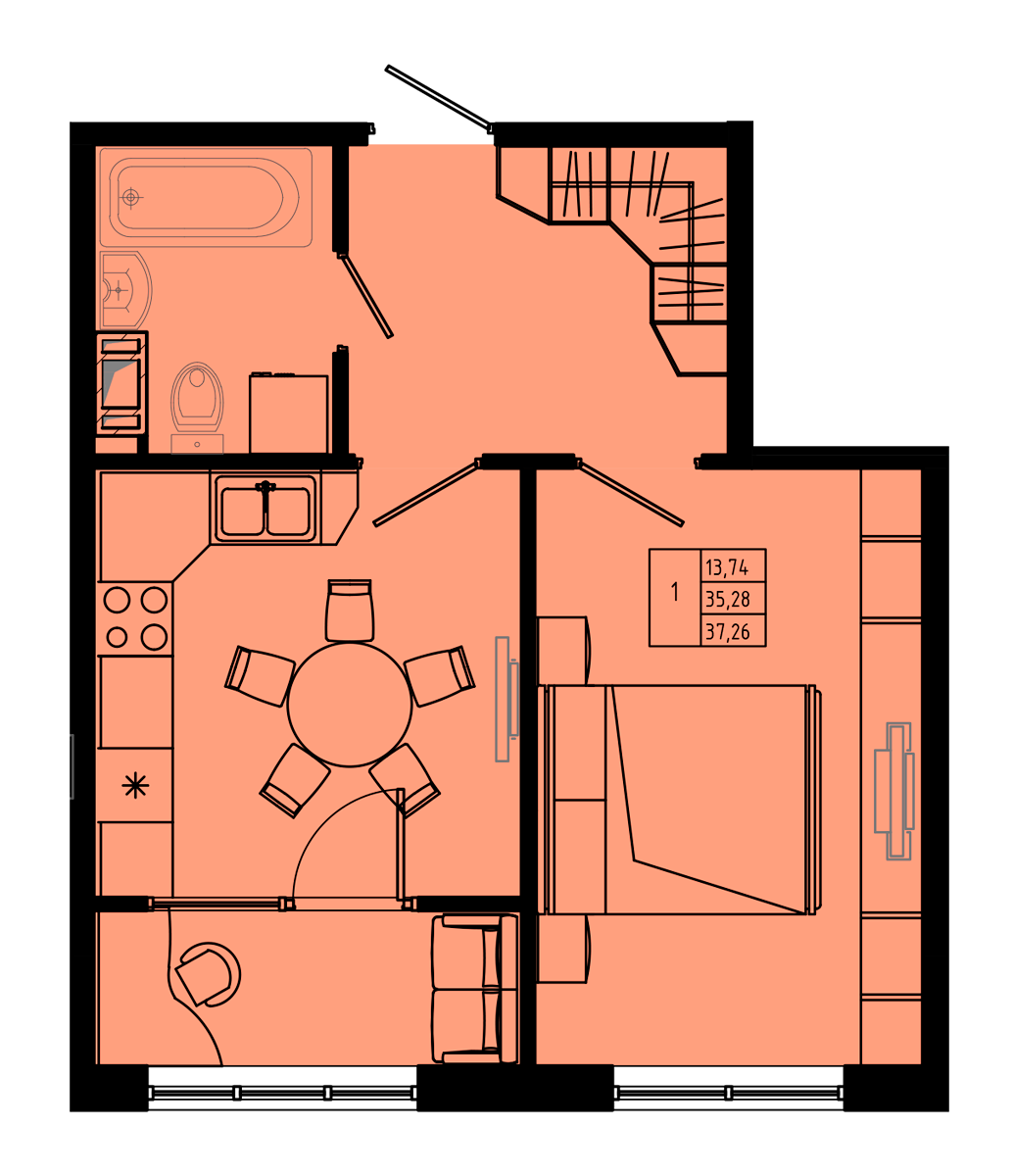 План квартиры №C1''-18