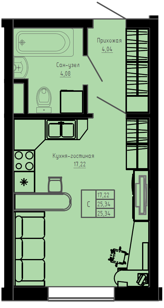 План квартиры №C2-28