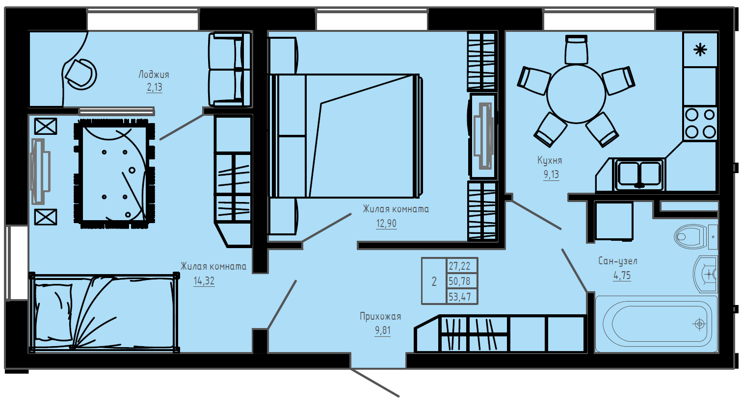 План квартиры №C2-30