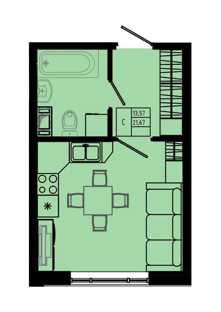 План квартиры №C4''-8